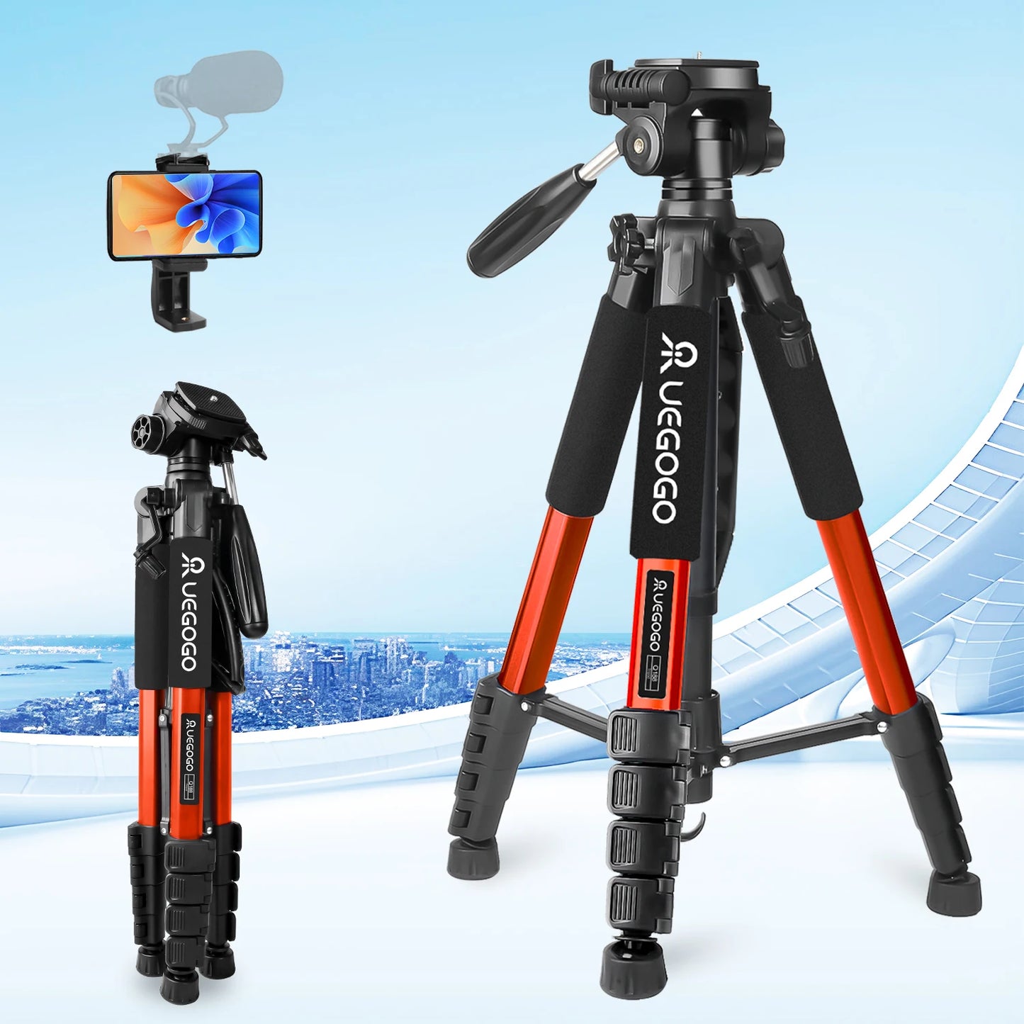 UEGOGO Professional Camera Tripod for DSLR, Smartphone, and Projector
