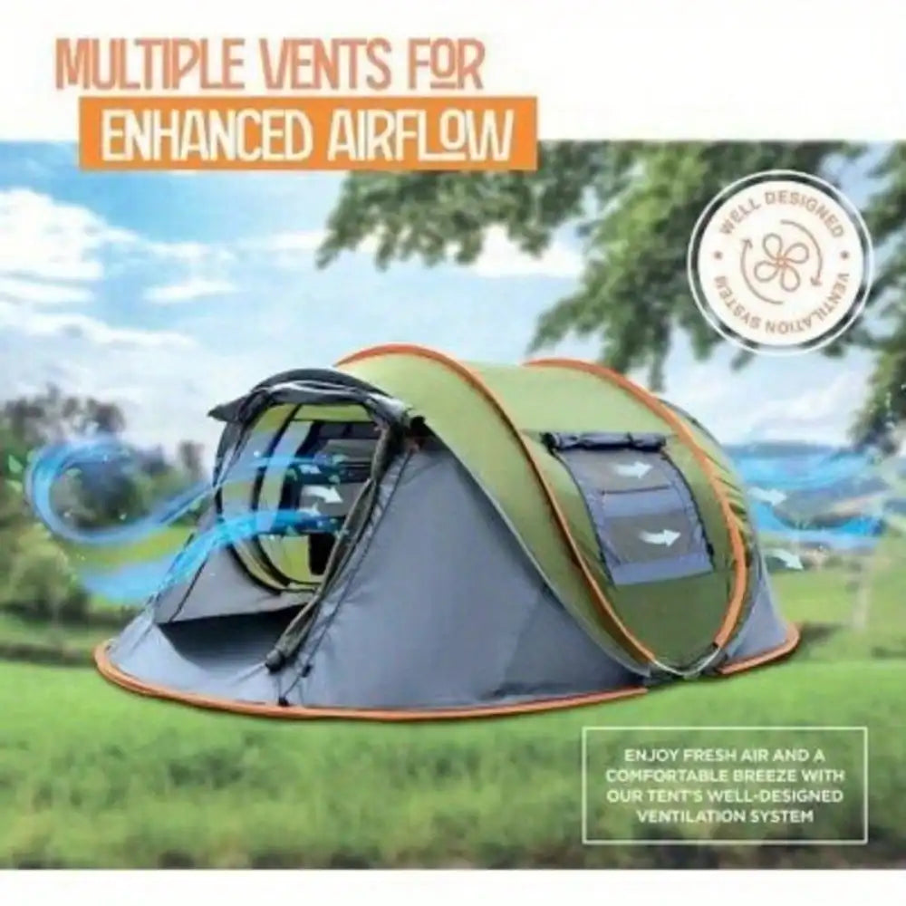 Easy Pop Up Camping Tent With Two Doors UPF50 Waterproof