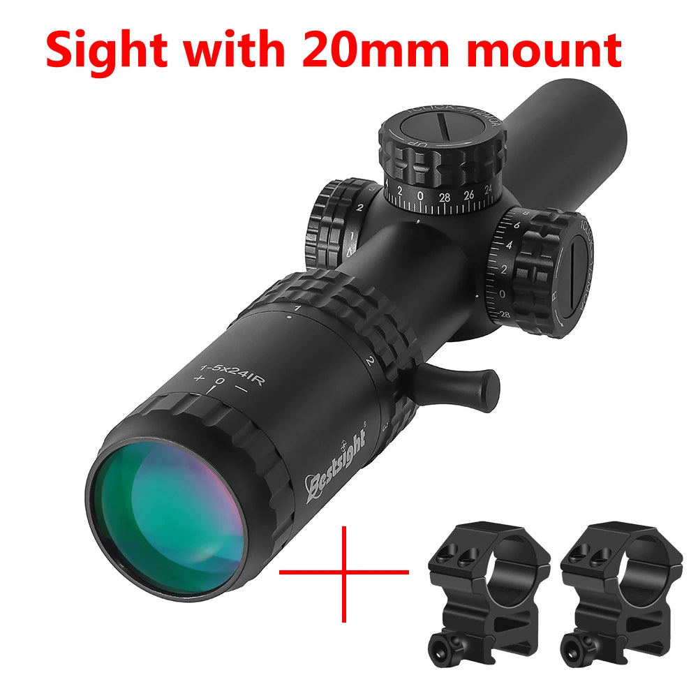 Bestsight 1-5X24 Tactical Rifle Scope With Illuminated Reticle