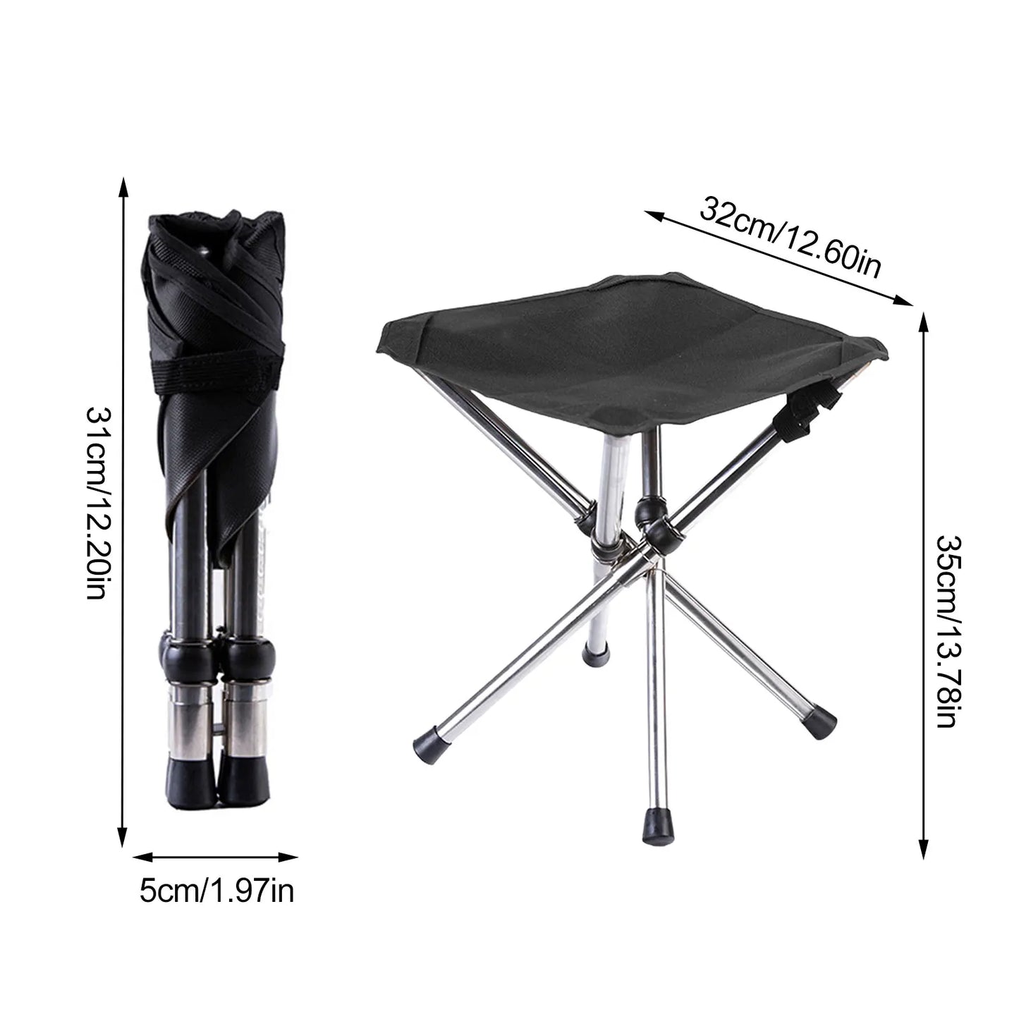 Foldable Tripod Stool For Camping And Fishing Outdoor Portable