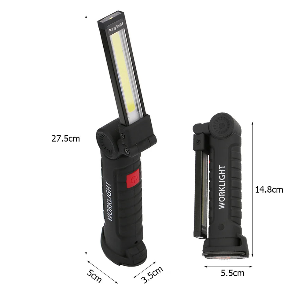 Shunmaii Waterproof USB Rechargeable COB LED Flashlight Magnetic