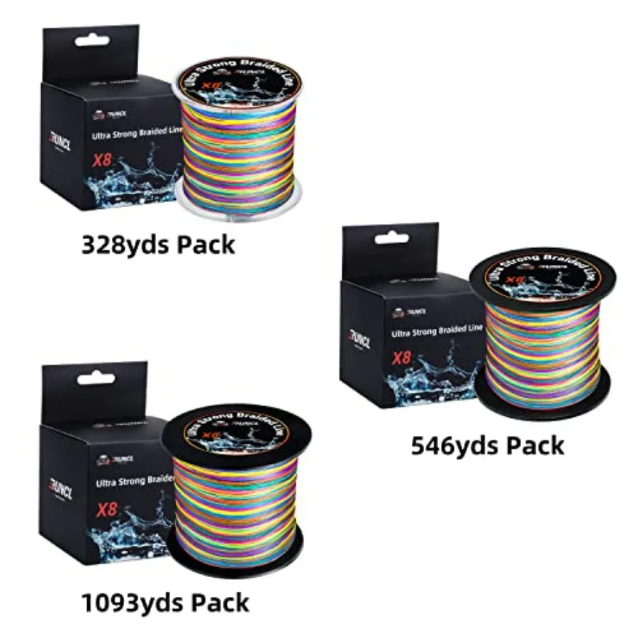 Braided Fishing Line No Stretch Abrasion Resistant High Visibility