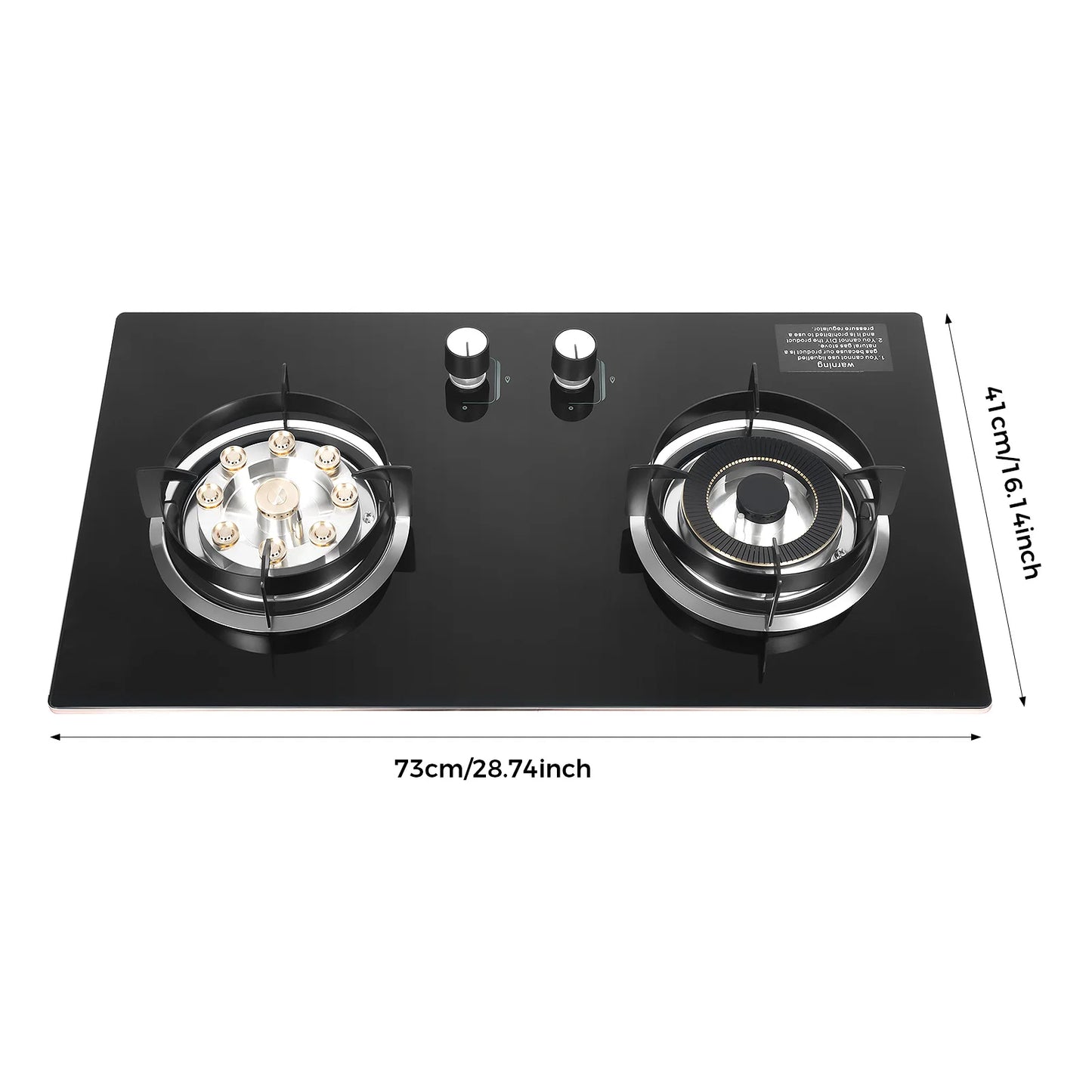 Dual Burner Gas Stove With Natural Gas Tempered Glass
