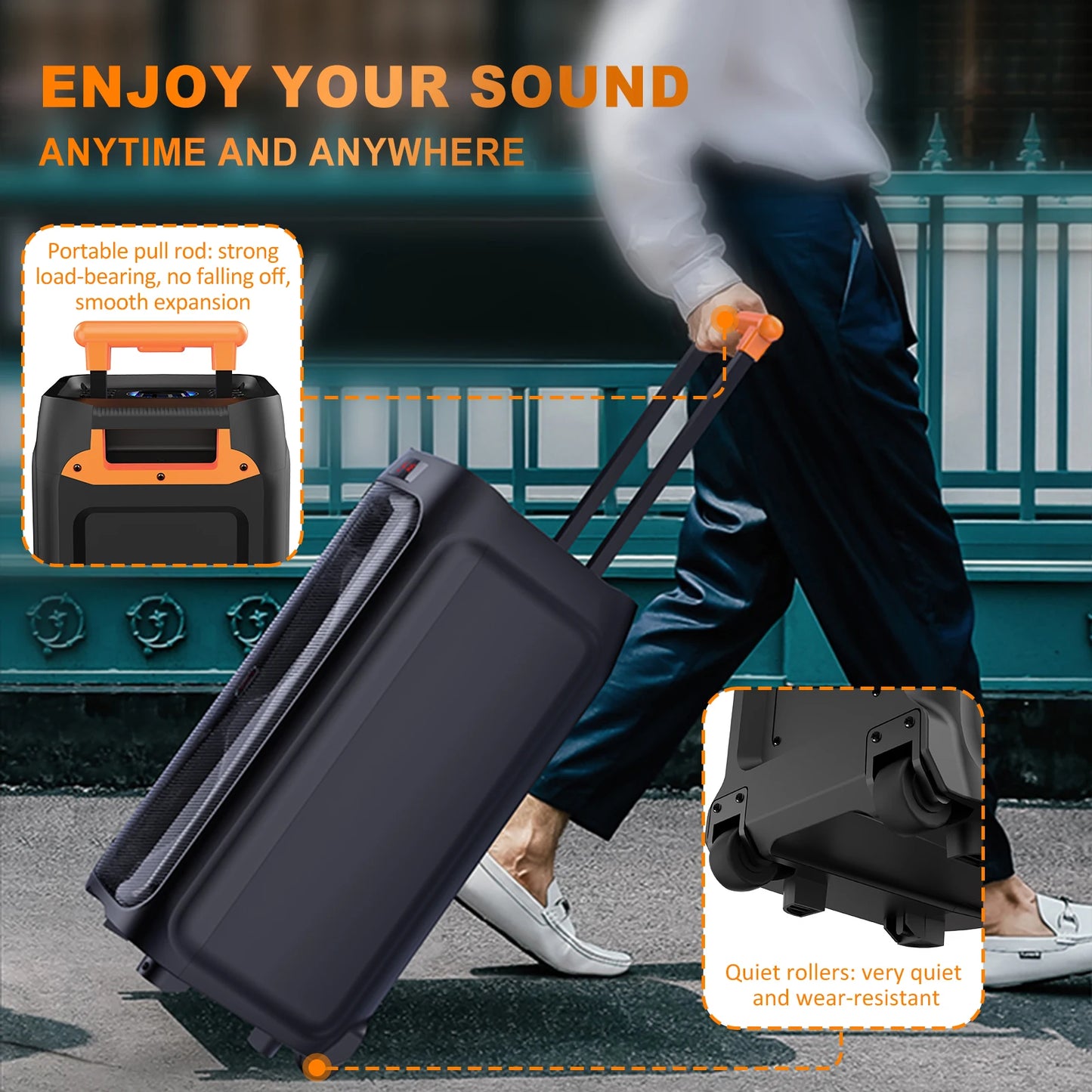 FanFun Karaoke Machine Portable Bluetooth Speaker With Two Mics