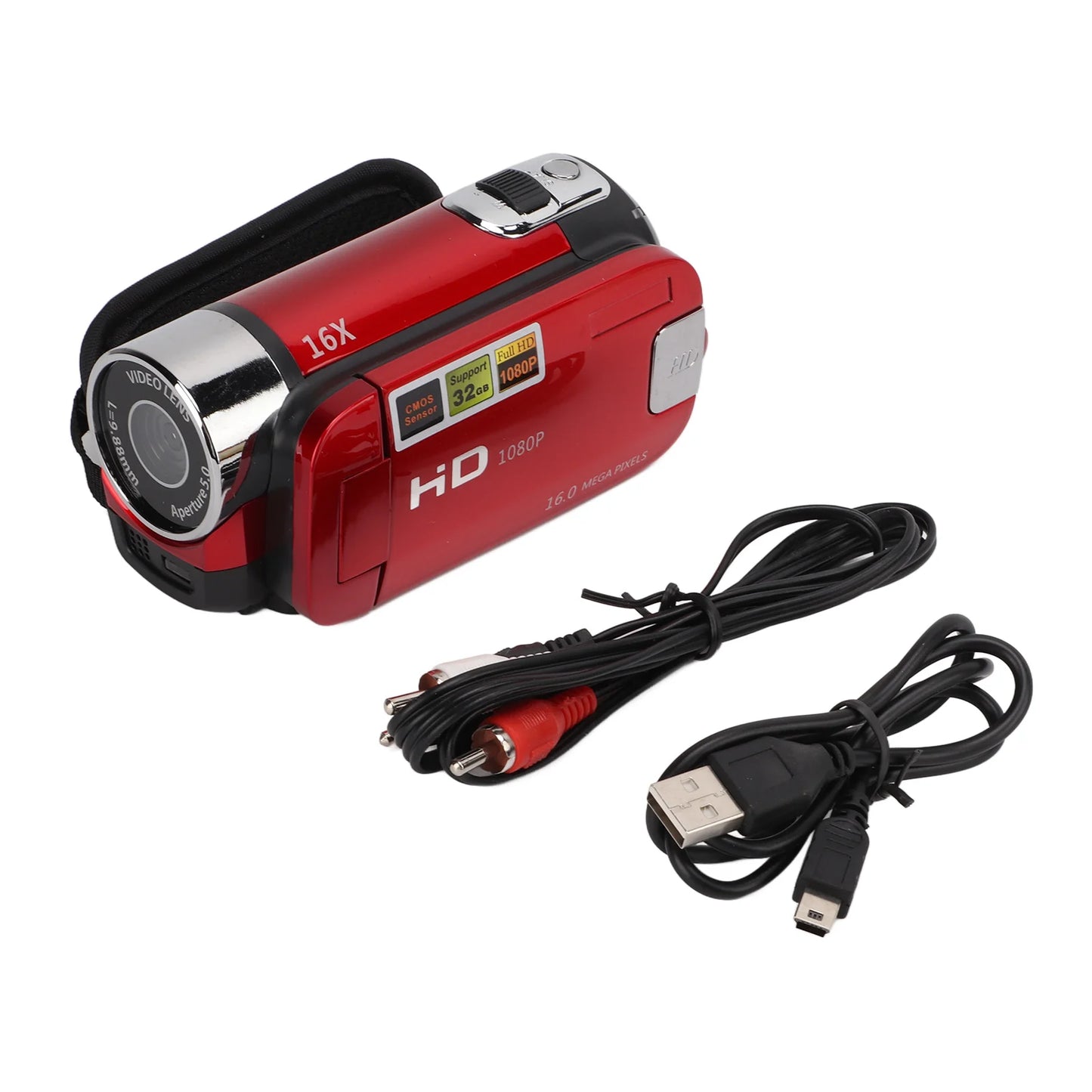 Arealer Video Camcorder 16MP 270 Degree Rotation Full HD 1080P