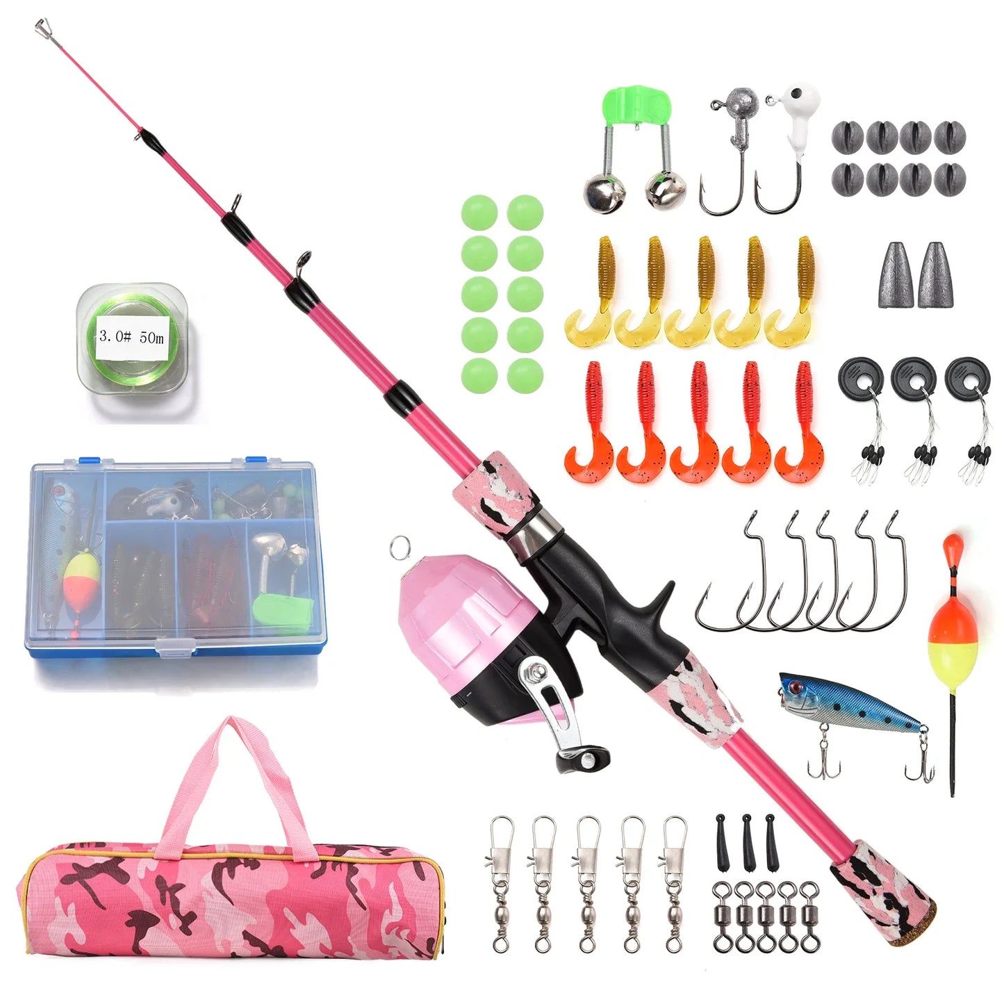 Kids Fishing Rod And Reel Combo Full Kit Telescopic Set
