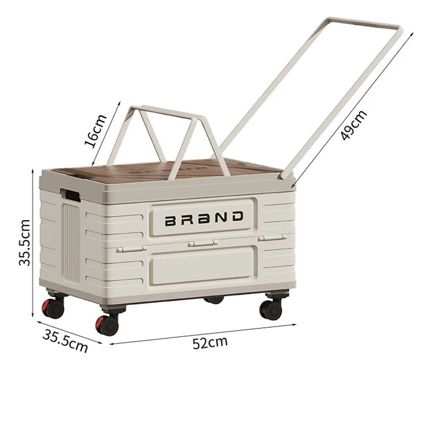 360 Degree Rotating Foldable Mobile Storage Cart With Silent Wheels