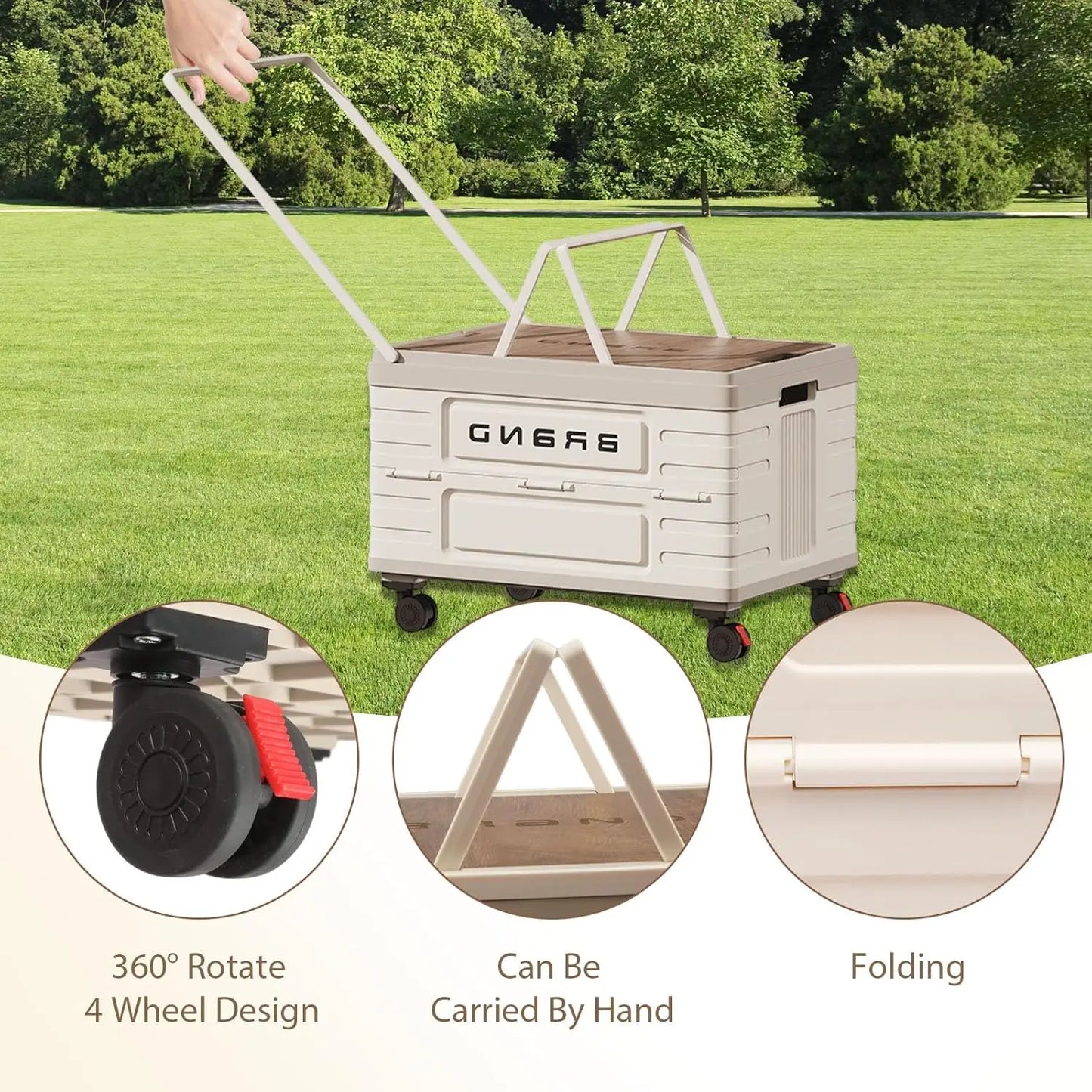 360 Degree Rotating Foldable Mobile Storage Cart With Silent Wheels