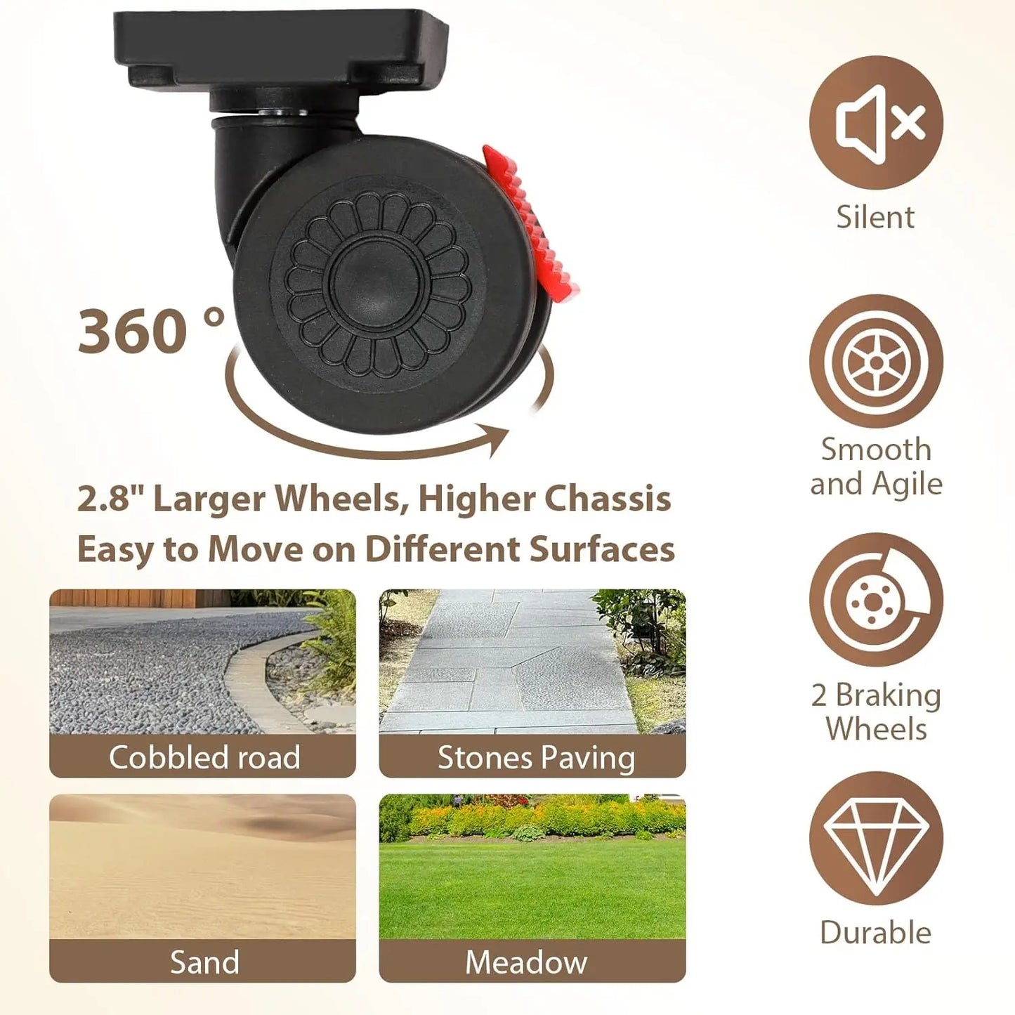 360 Degree Rotating Foldable Mobile Storage Cart With Silent Wheels