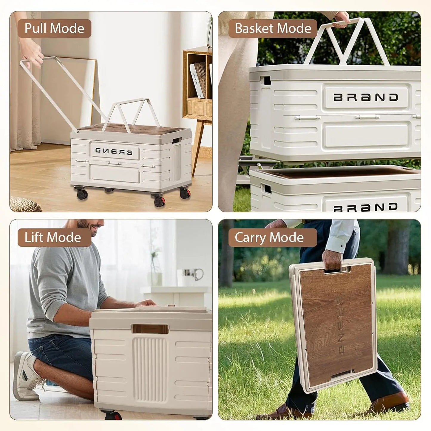 360 Degree Rotating Foldable Mobile Storage Cart With Silent Wheels