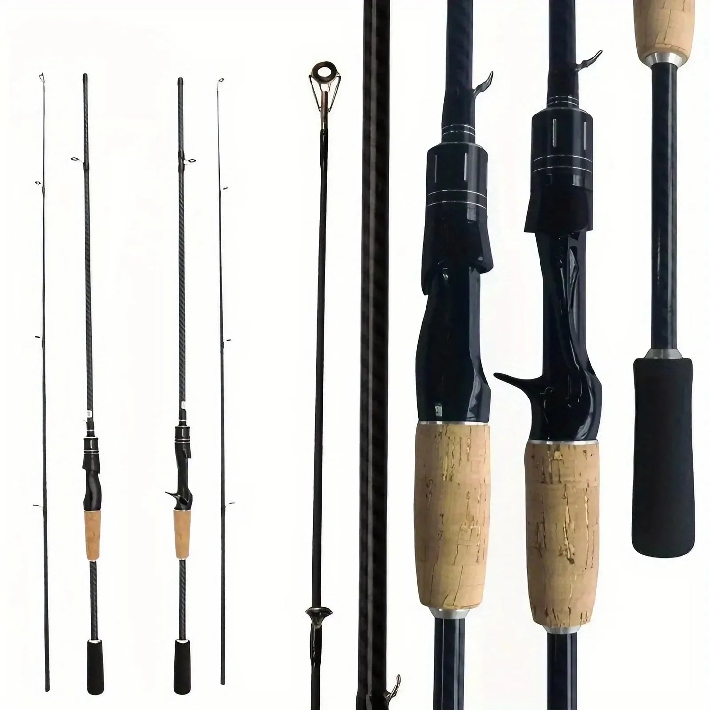 2-Section Carbon Fiber Fly Fishing Rod, Ultra Lightweight