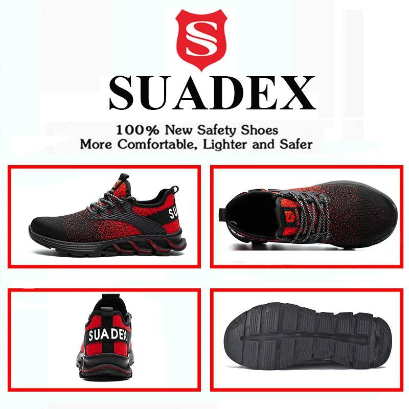 SUADEX Safety Shoes Steel Toe Anti Smashing Lightweight Breathable Boots