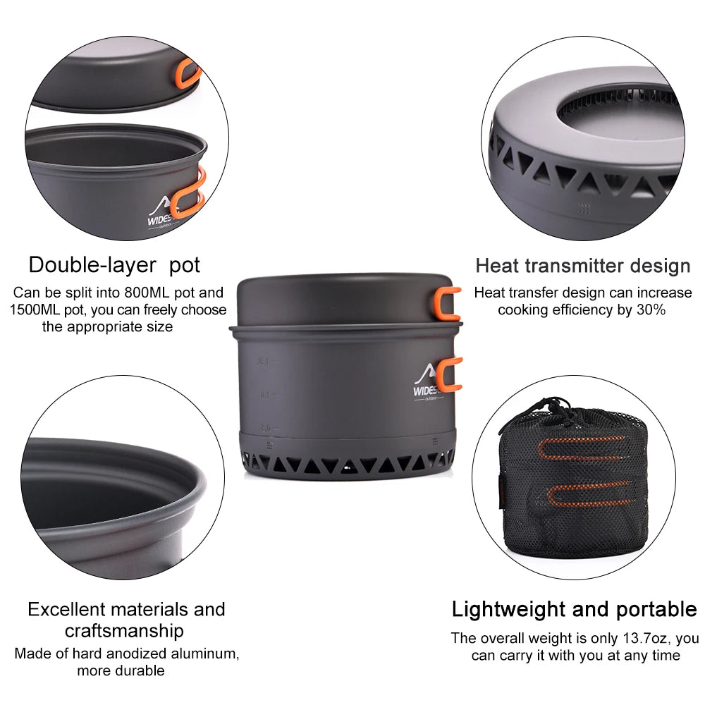 Widesea Camping Cookware Set For Outdoor Cooking And Travel