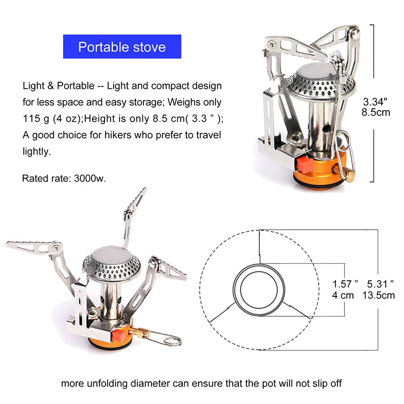 Widesea Camping Cookware Set Portable Stove Cup Knife Fork