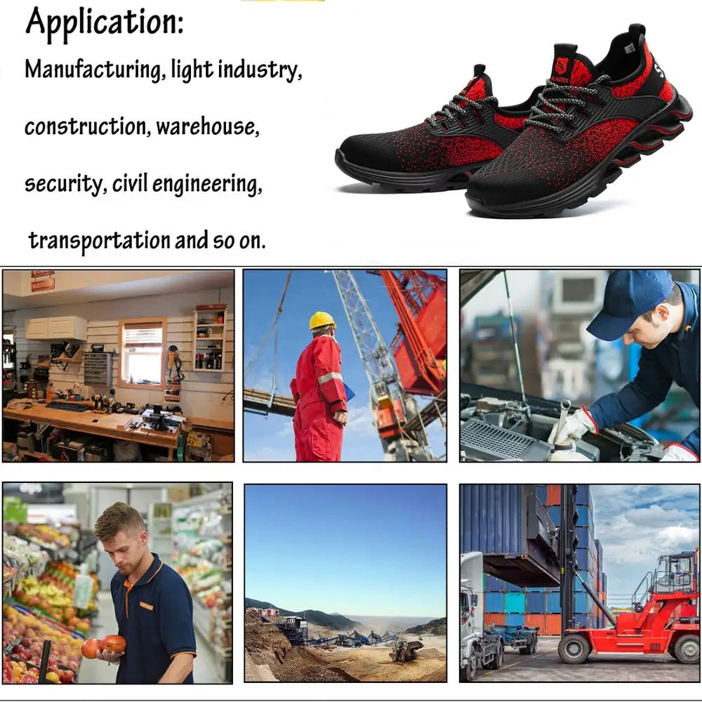 SUADEX Safety Shoes Steel Toe Anti Smashing Lightweight Breathable Boots