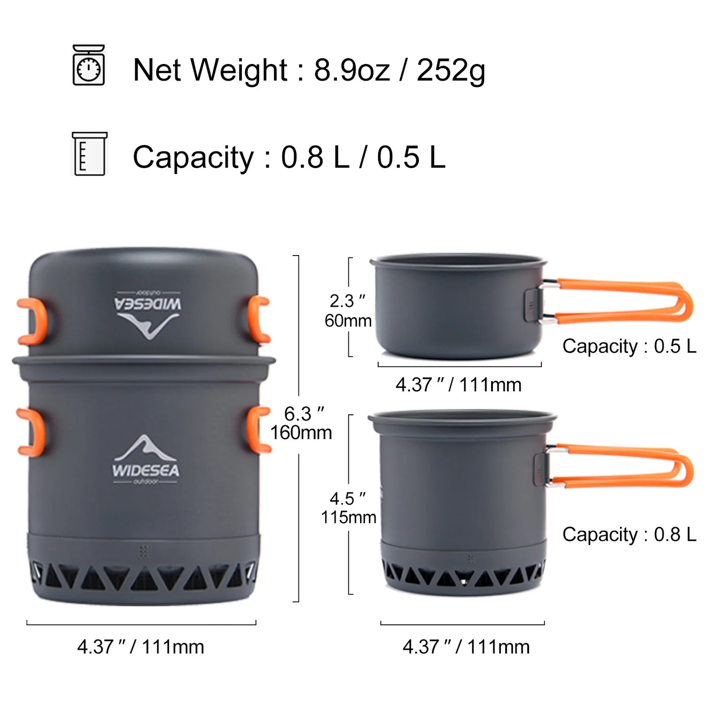 Widesea Camping Cookware Set For Outdoor Cooking And Travel