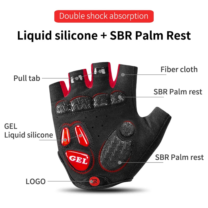 ROCKBROS Cycling Gloves Half Finger Anti Slip Gel Pad