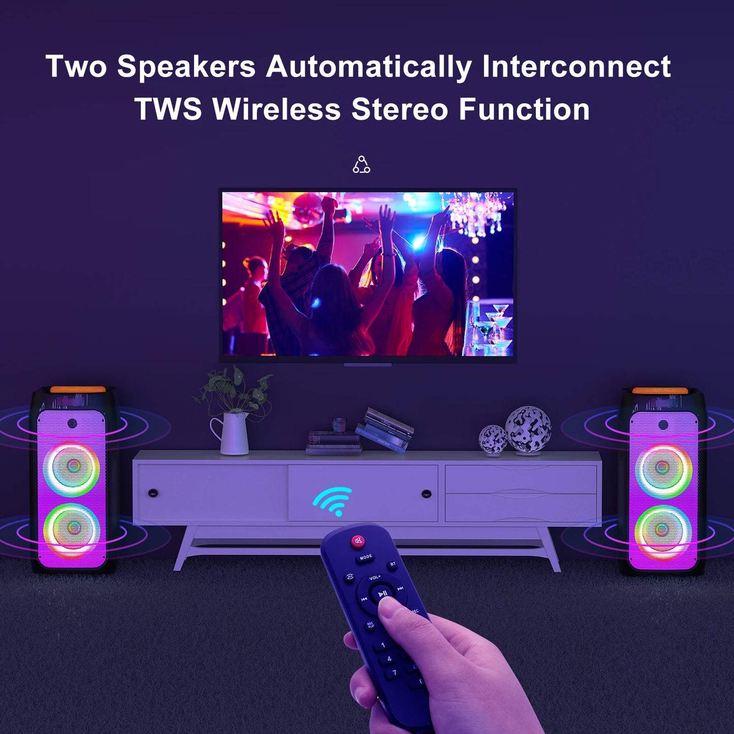 FanFun Karaoke Machine Portable Bluetooth Speaker With Two Mics
