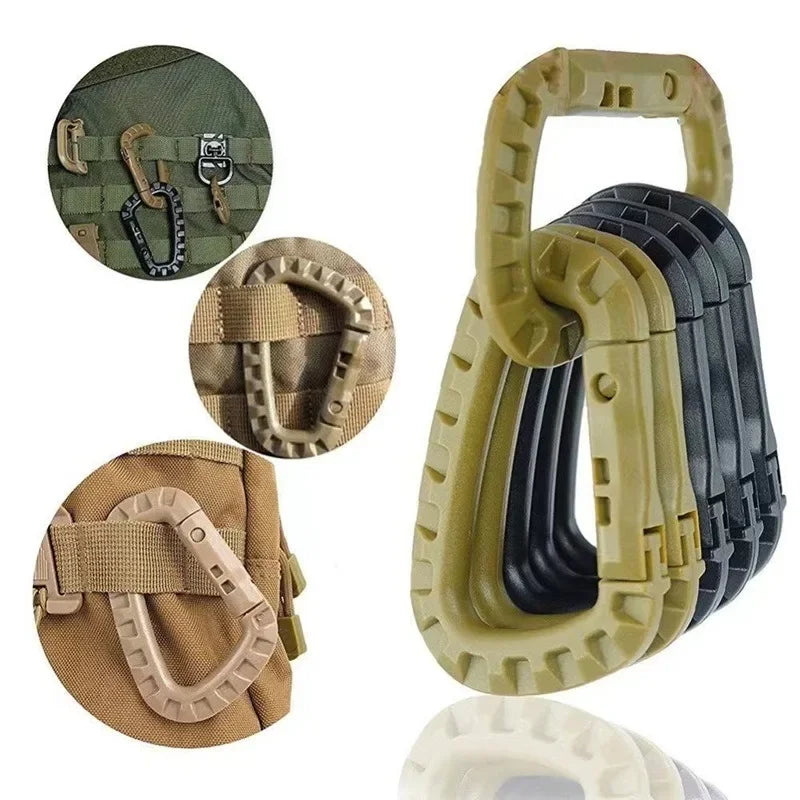 Plastic Carabiner Snap Clip Hook D Ring Buckle For Molle Backpacks