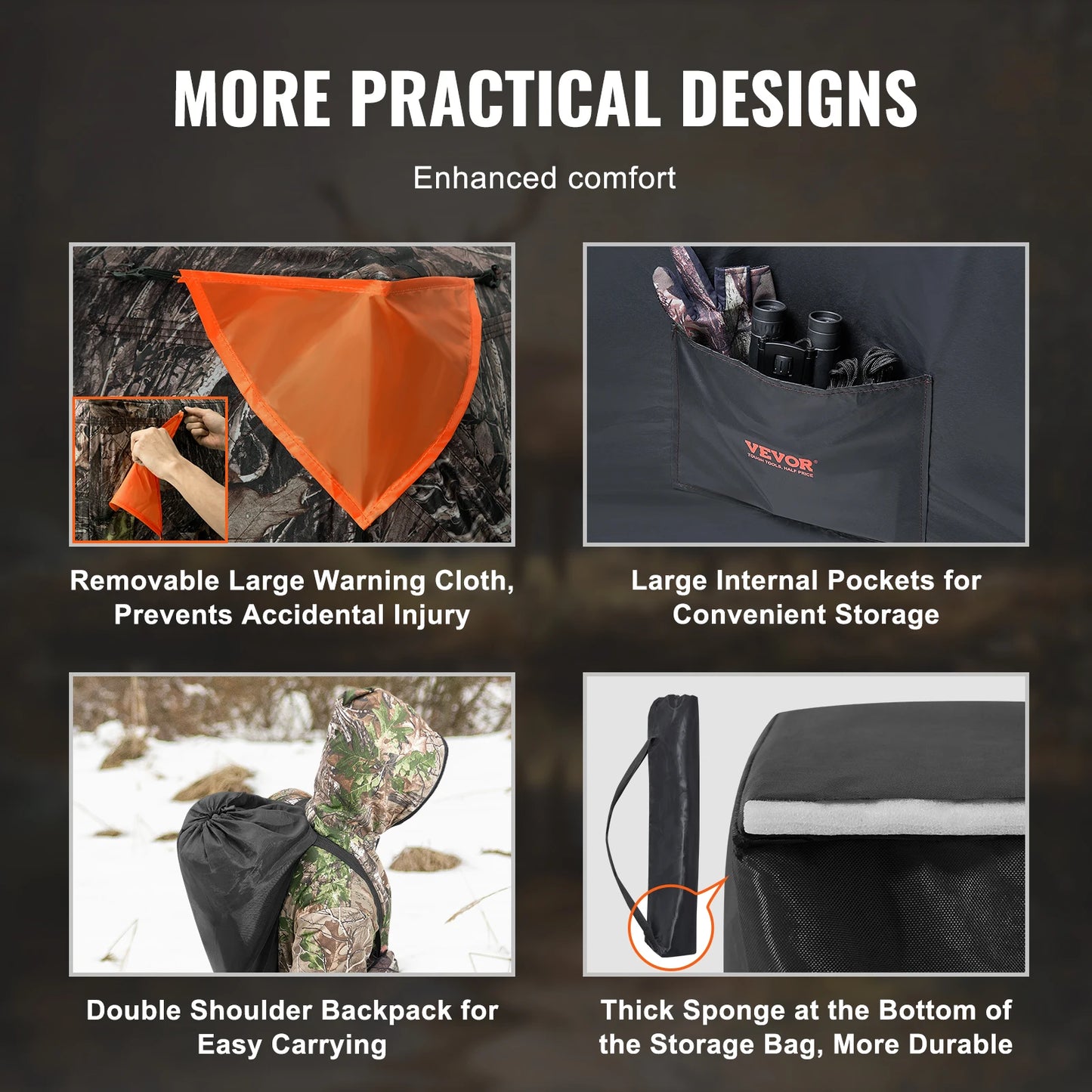 See-Through Hunting Blind With Camouflage for Turkey and Deer