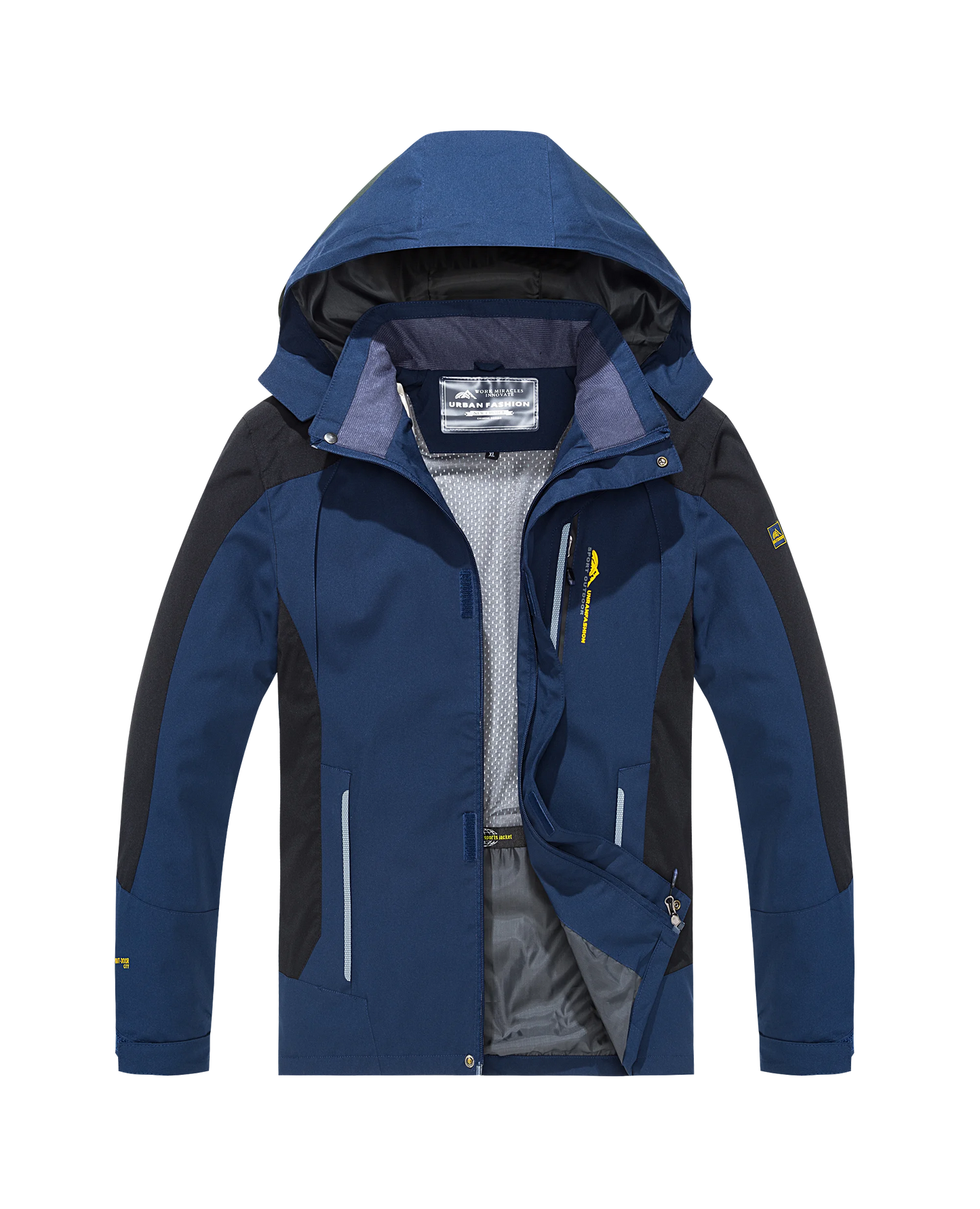 Men's Waterproof Hiking Jacket Windproof Windbreaker for Outdoor Activities