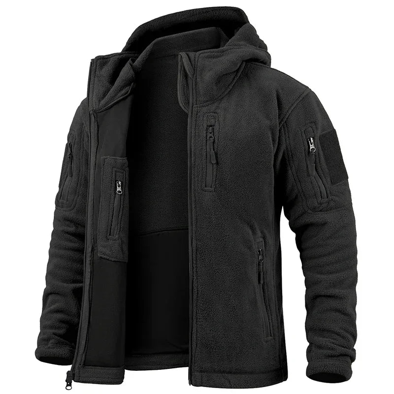 Fleece Outdoor Hunting Jacket With Multi Pockets And Full Zip
