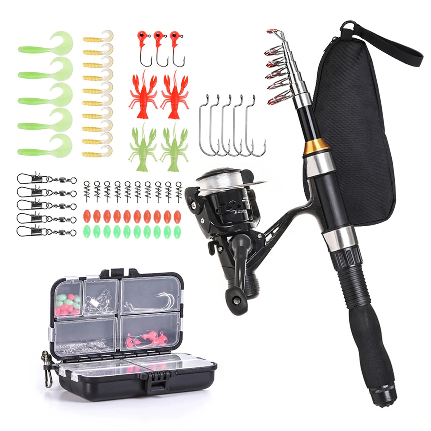 Telescopic Fishing Rod Reel Combo Kit