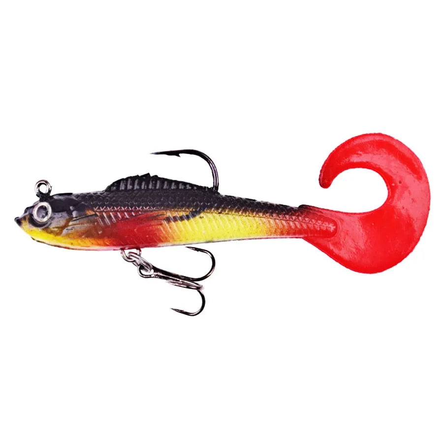 Six Piece Soft Silicone Wobbler Lures For Sea Bass Pike