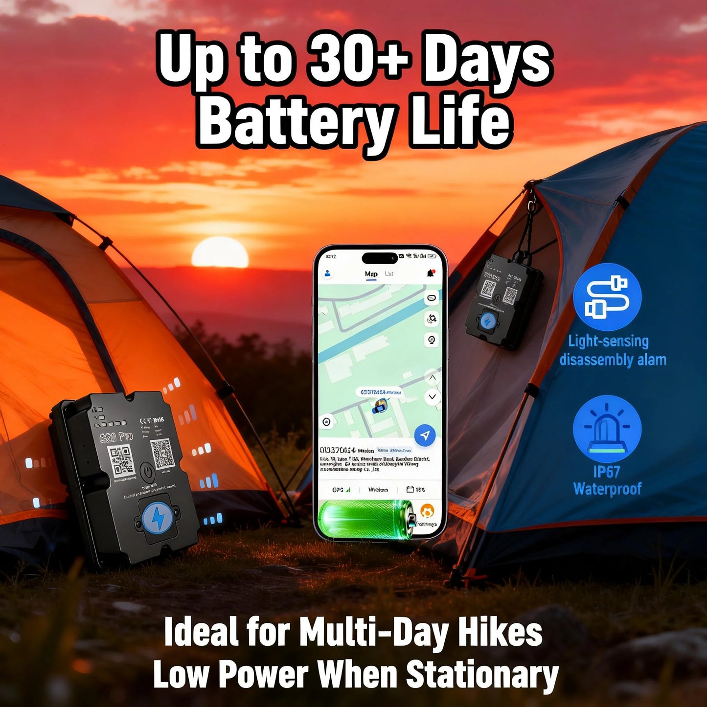 Wanwaytech GPS Tracker For Hiking Outdoor Real Time SOS