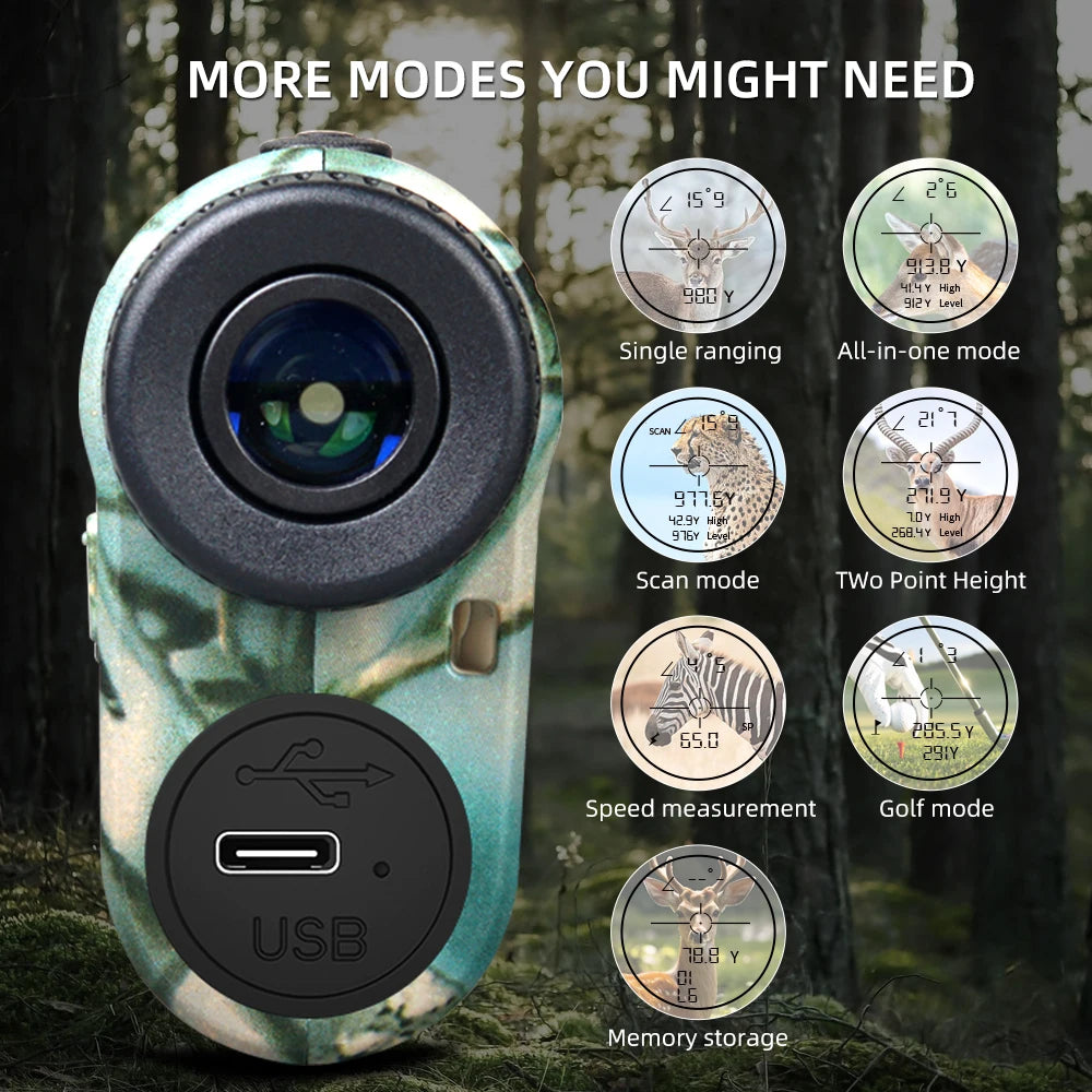 REVASRI 6X Laser Rangefinder For Hunting Monocular