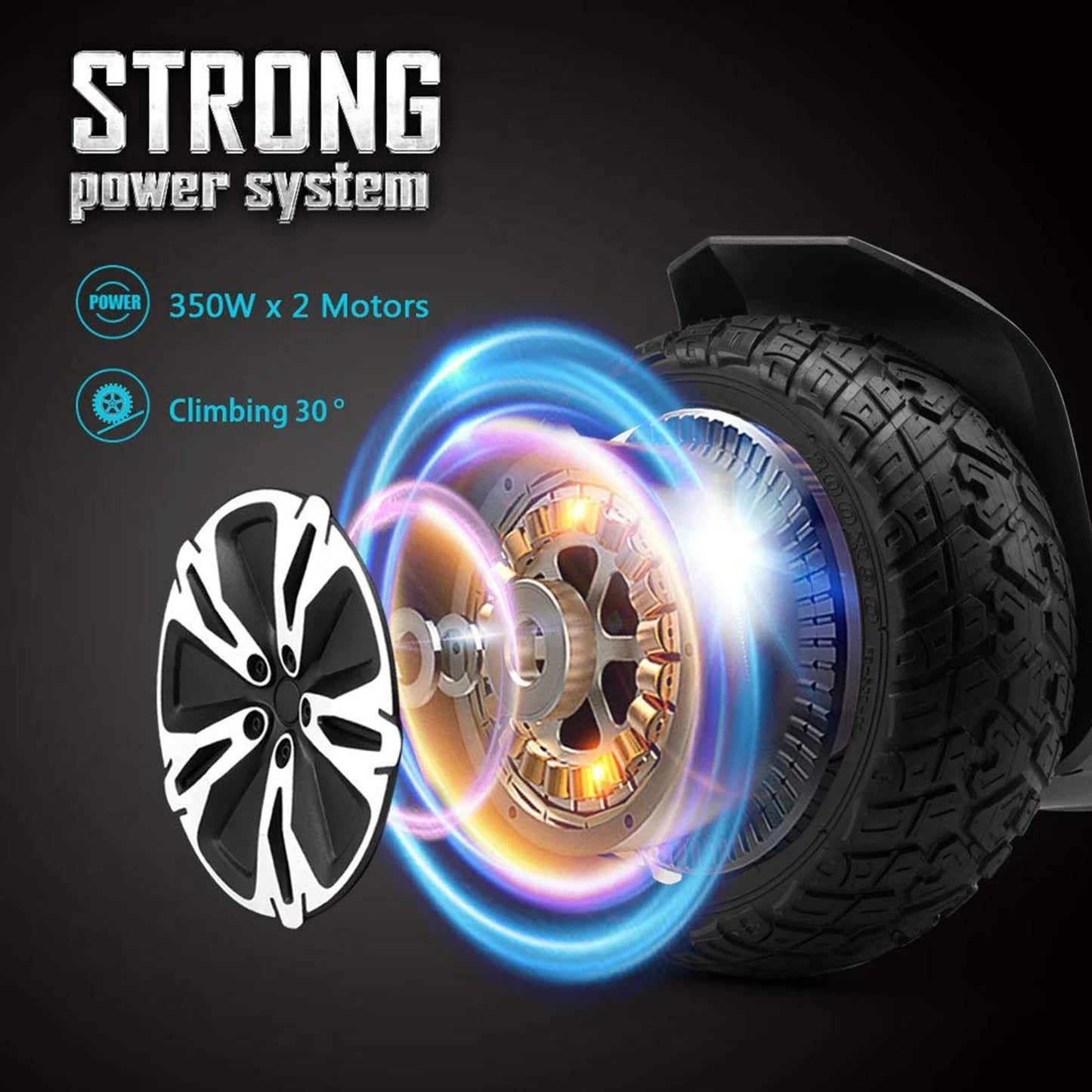 UL2272 Certified All Terrain Hoverboard With Bluetooth And LED Lights