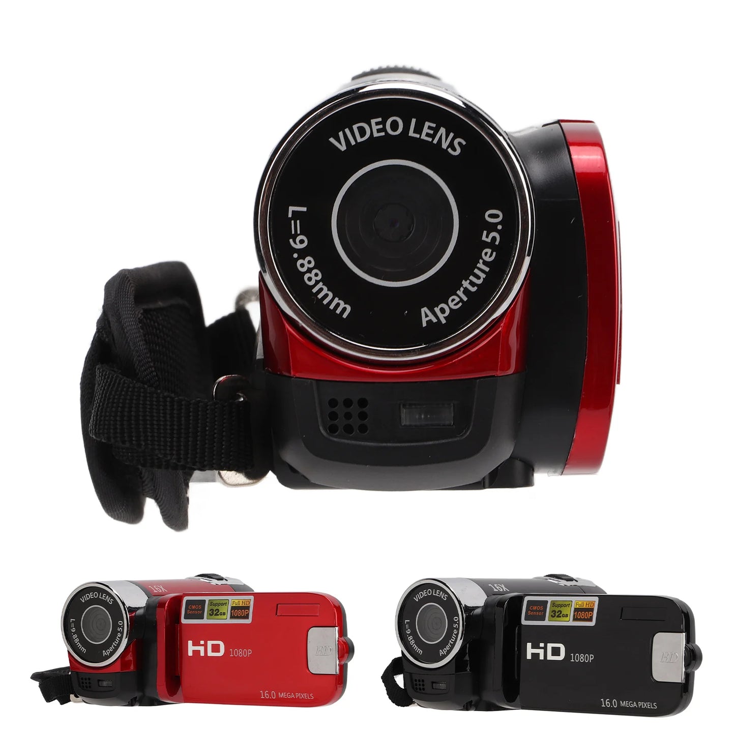 Arealer Video Camcorder 16MP 270 Degree Rotation Full HD 1080P