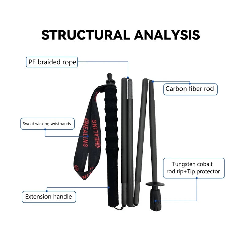OKHEALING Carbon Fiber Trekking Poles Ultralight Foldable 2 Pack