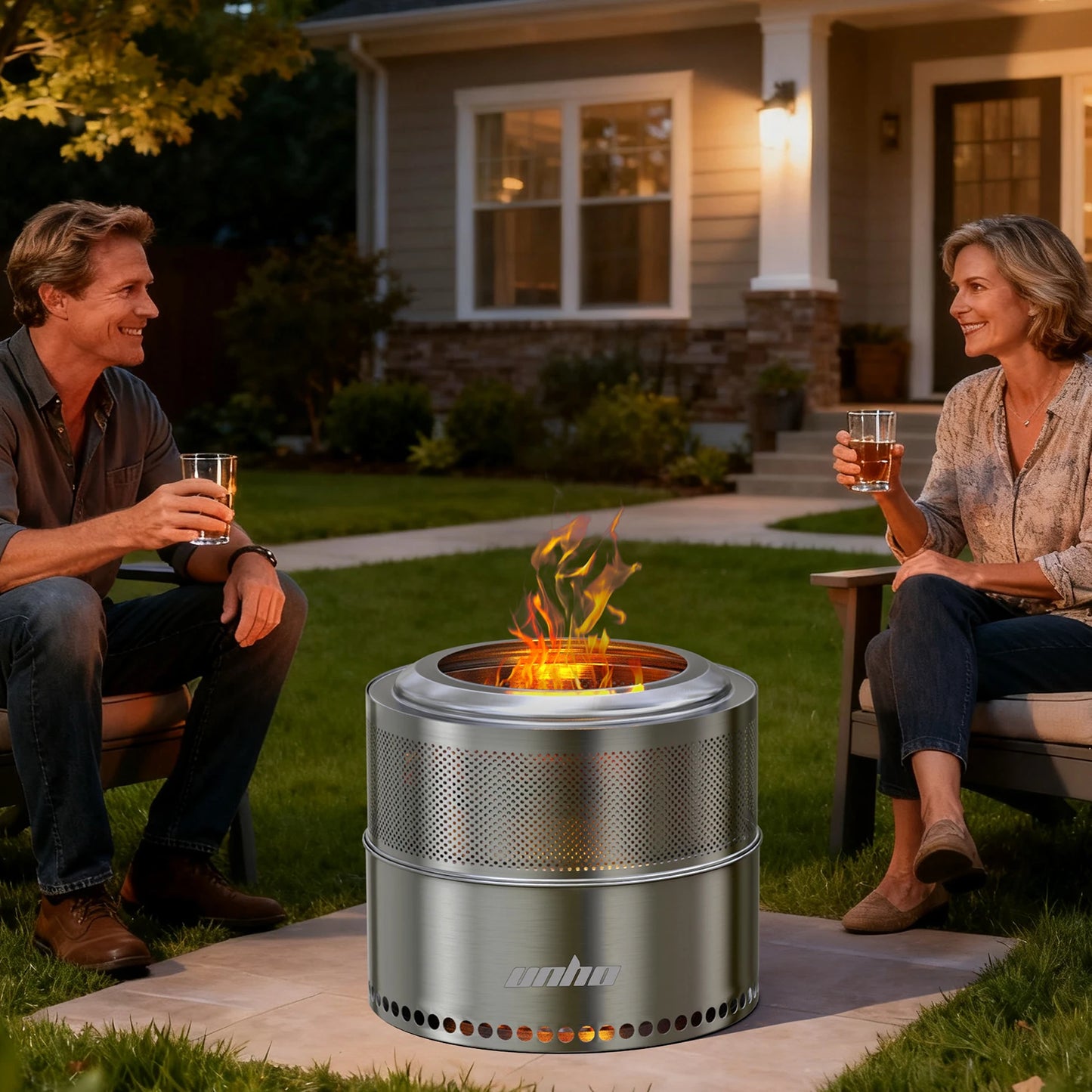 Stainless Steel Smokeless Wood Burning Outdoor Fire Pit With Carry Bag