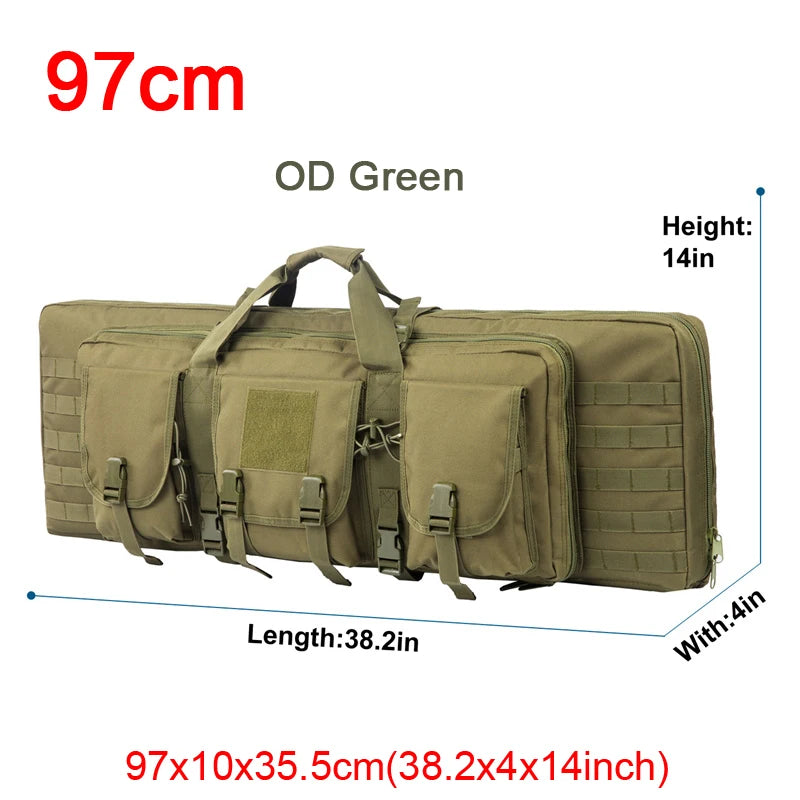 LQARMY Tactical Double Rifle Case Molle Gun Bag Sniper Backpack