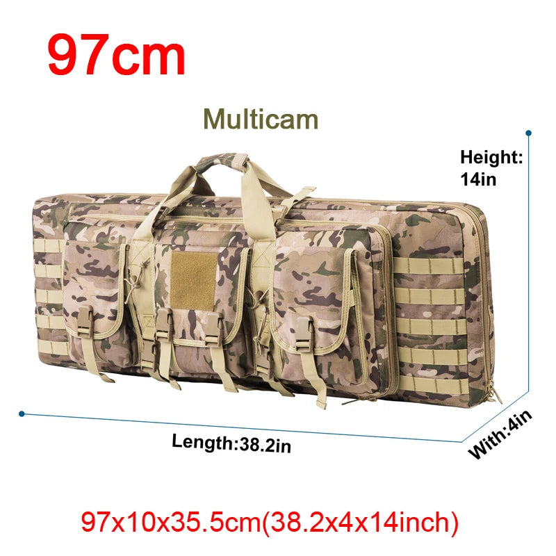 LQARMY Tactical Double Rifle Case Molle Gun Bag Sniper Backpack