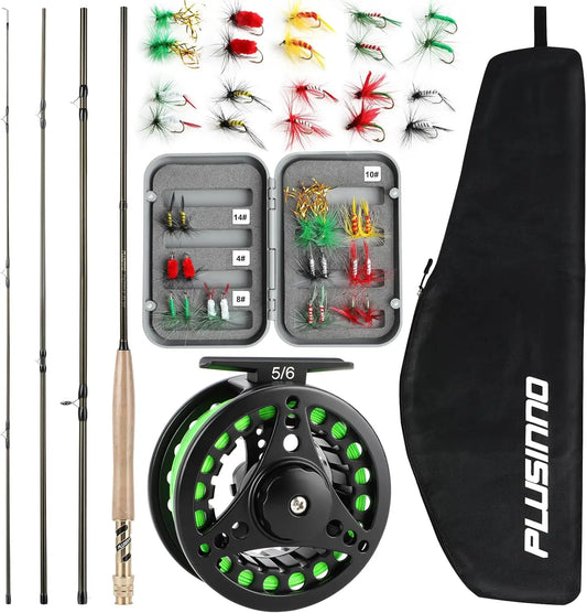 Lightweight Graphite Fly Fishing Rod and Reel Combo Starter Kit