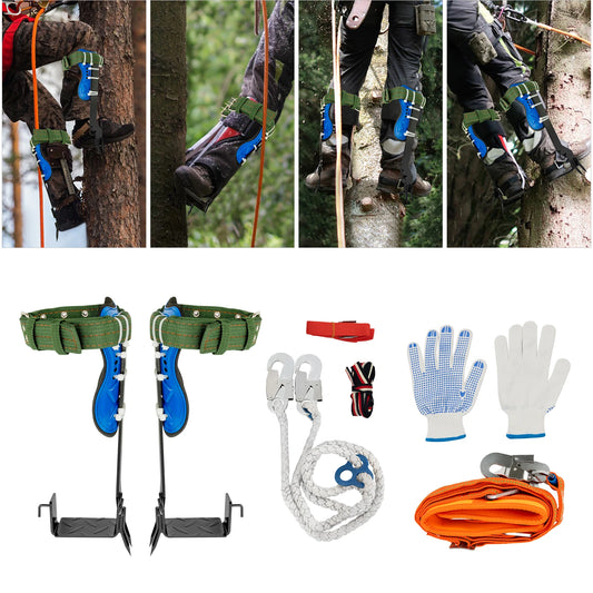 Tree Climbing Spikes Kit With Safety Harness 220lb Capacity