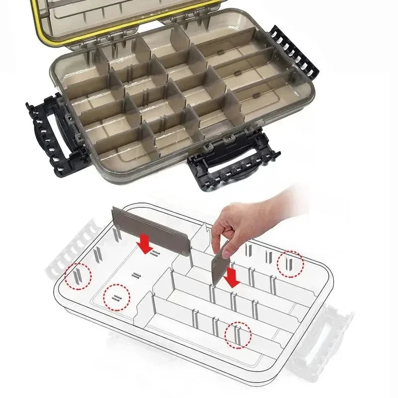Large-Capacity Waterproof Fishing Tackle Box Storage Organizer