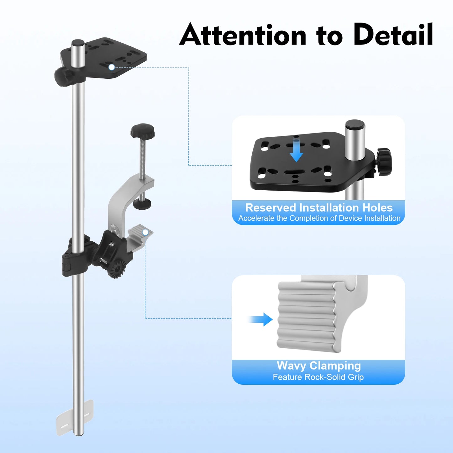 Universal 360 Rotating Fish Finder Transducer Mount For Boat Kayak