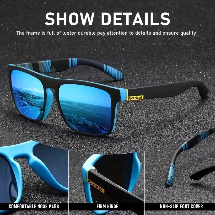 Polarized UV Protection Sunglasses Square Metal Frame Unisex