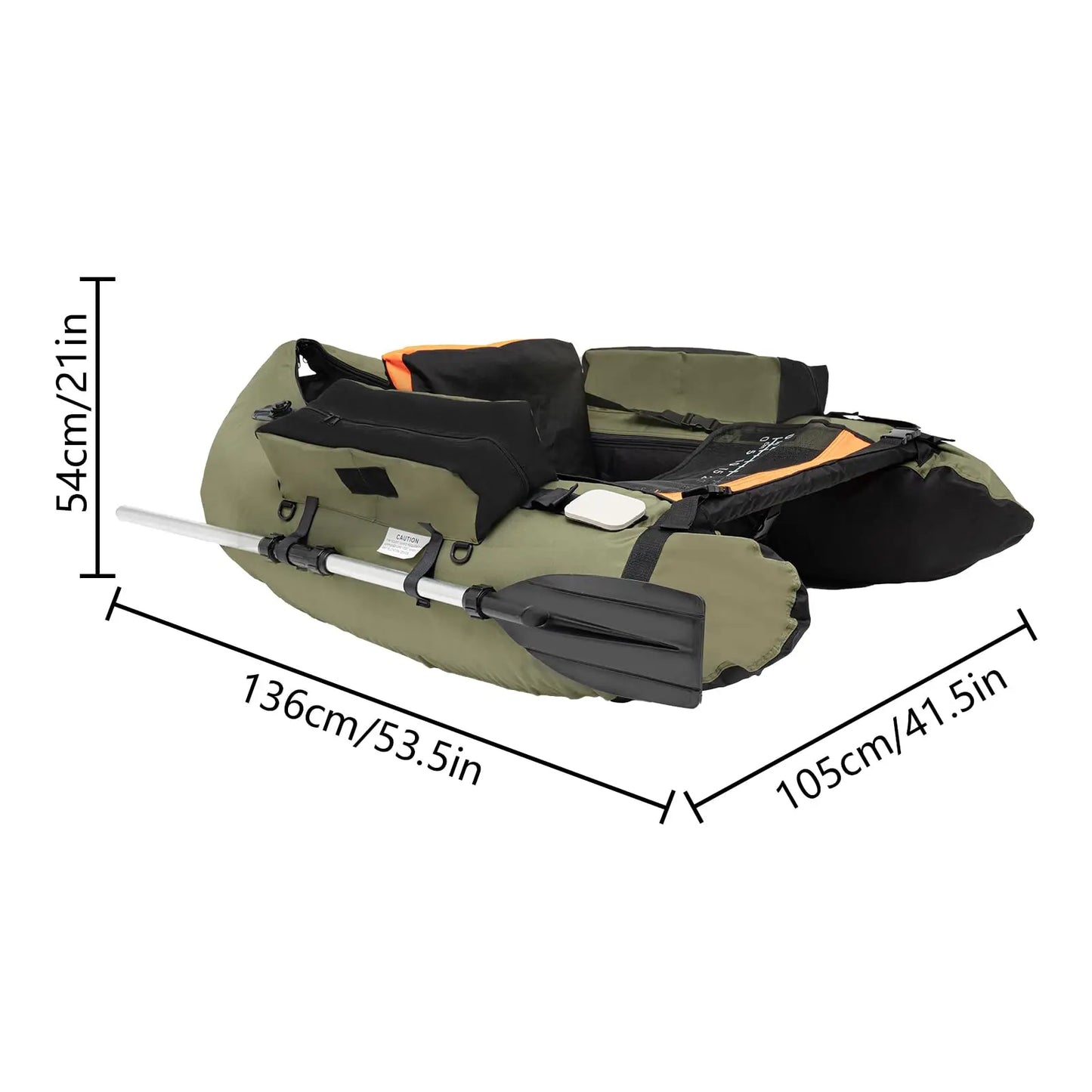 Inflatable Fishing Float Tube 286 Lbs Capacity With Gear Storage