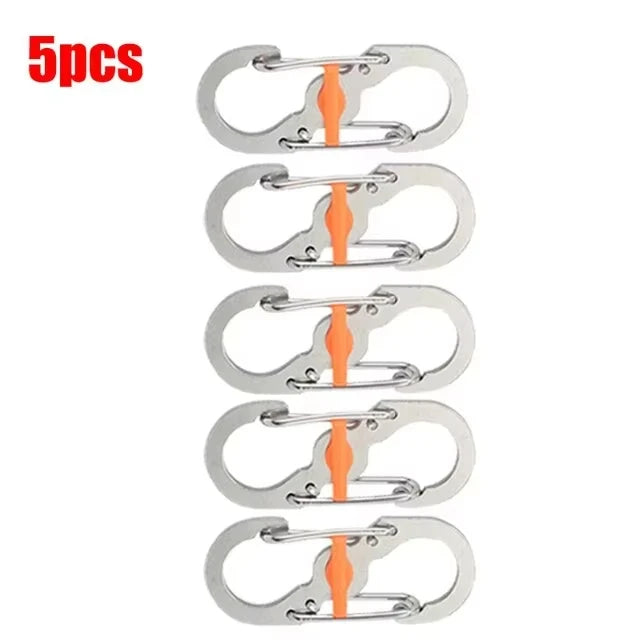 Mini S Type Locking Carabiner Aluminum Alloy Keychain Hook For Outdoor Camping