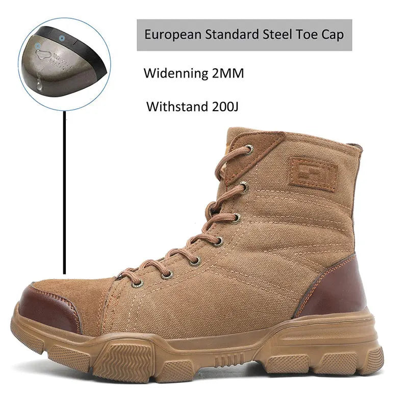 SUADEX Steel Toe Mens Work Boots For All Day Comfort