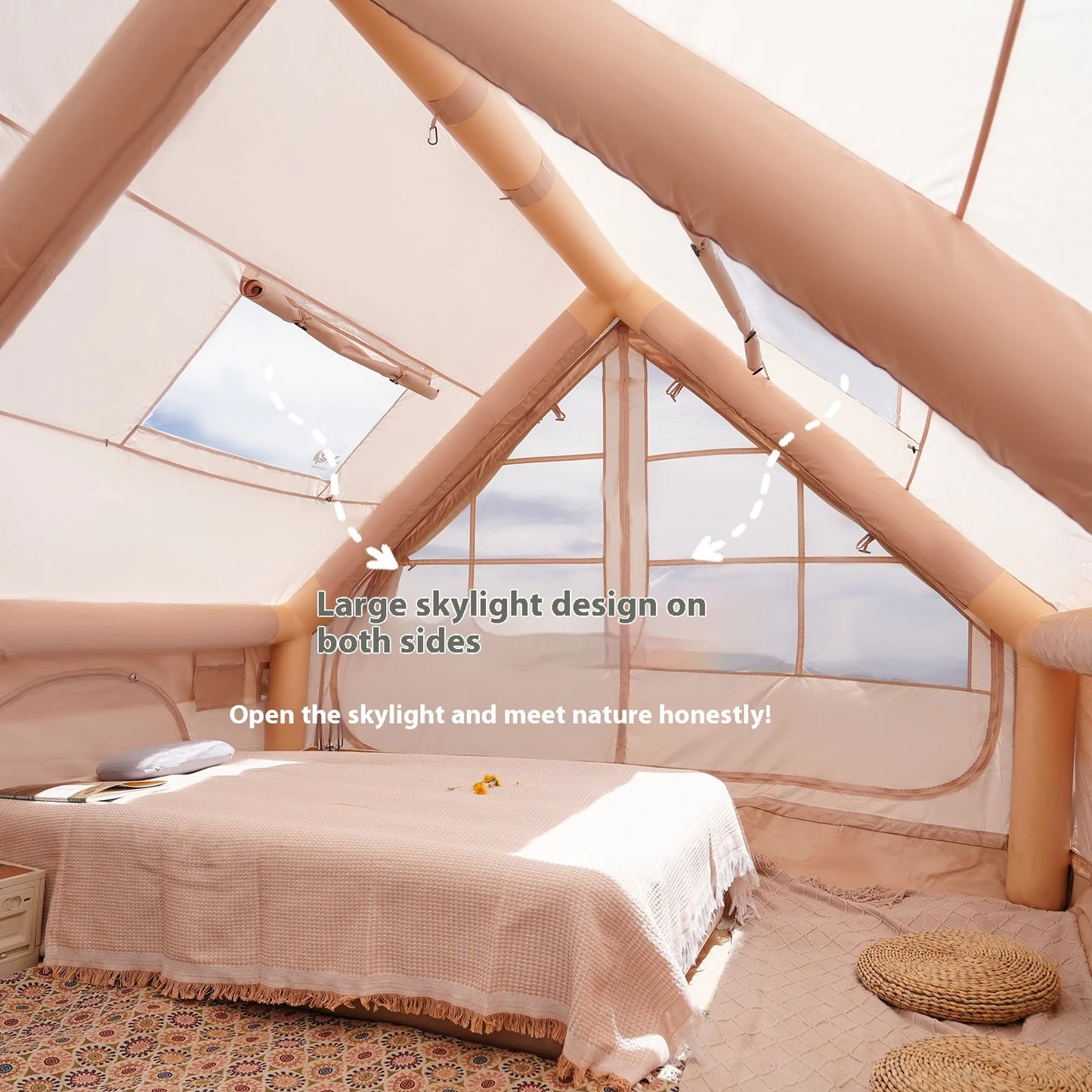 Pakicetus Inflatable Camping Tents For Adults 4-8 Person Family