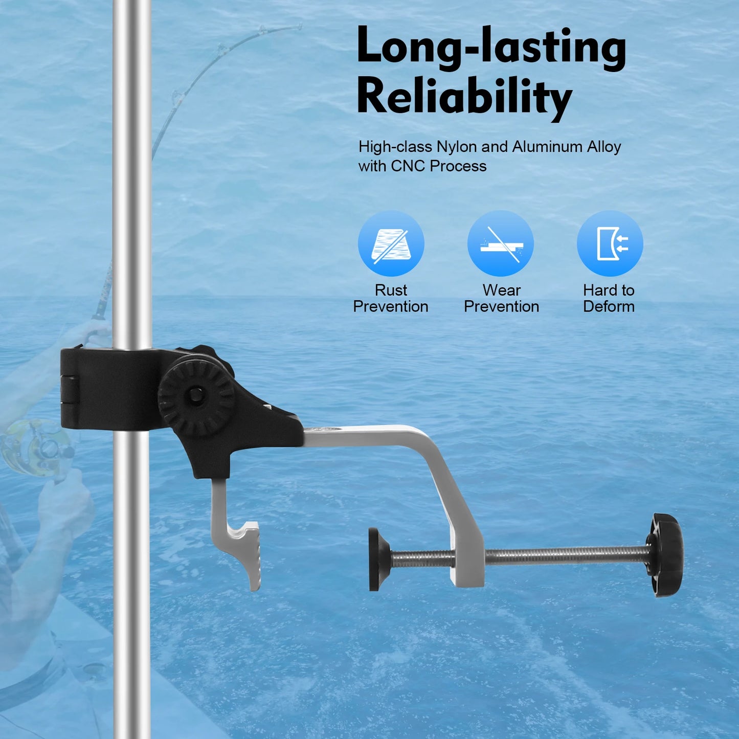 Universal 360 Rotating Fish Finder Transducer Mount For Boat Kayak