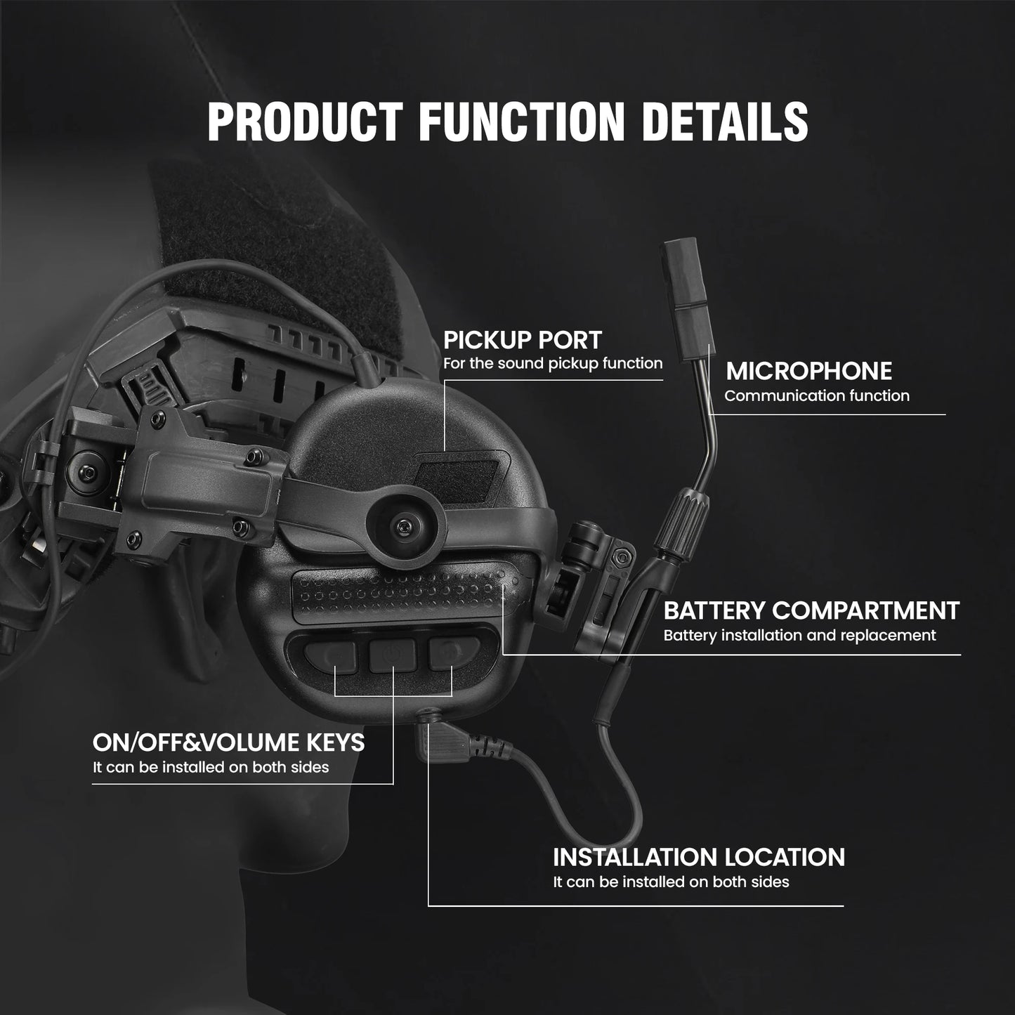 ARM NEXT Tactical Hearing Protection Earmuffs with Active Noise Reduction