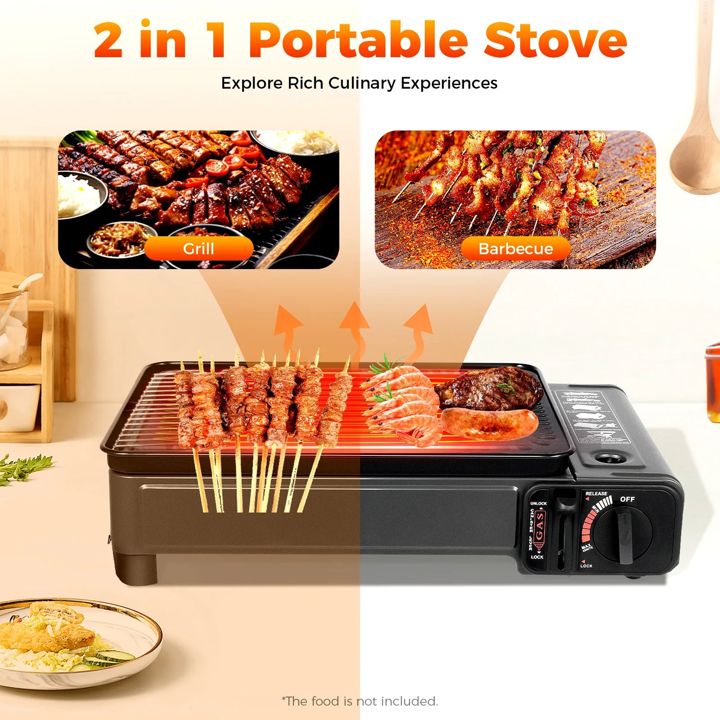 Portable Camping Gas Stove With Ignition For Outdoor Cooking