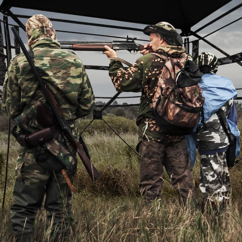 Camouflage Hunting Blind For 3-4 People With 270-Degree View