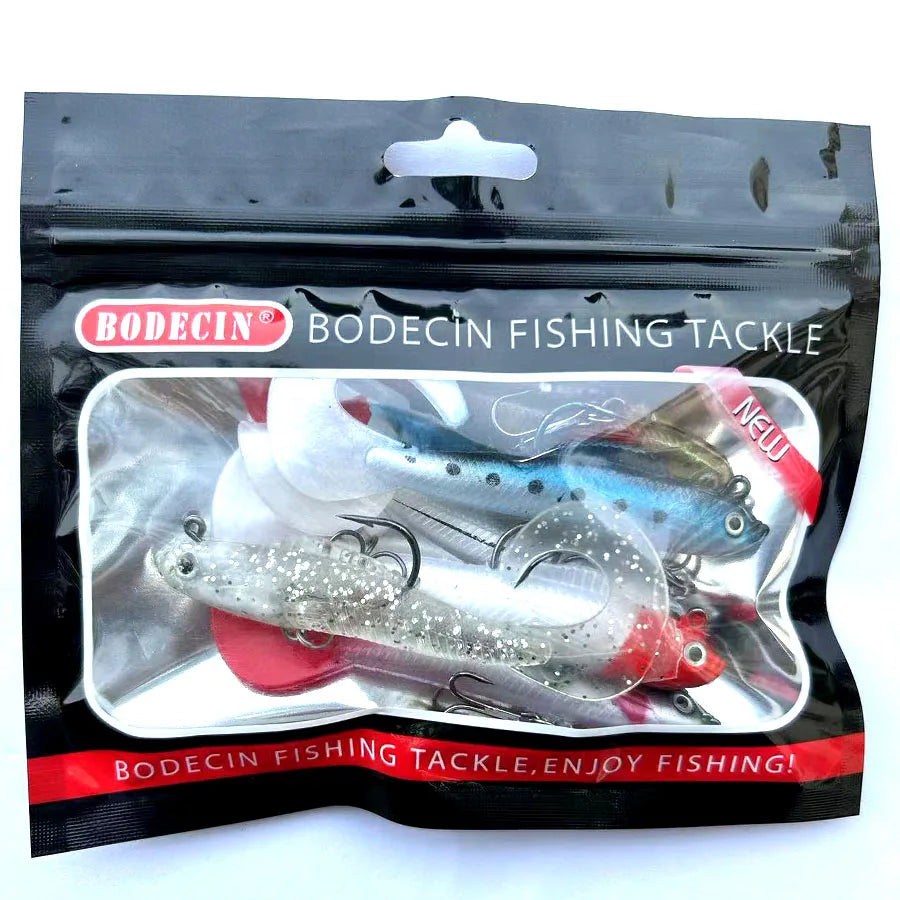 Six Piece Soft Silicone Wobbler Lures For Sea Bass Pike